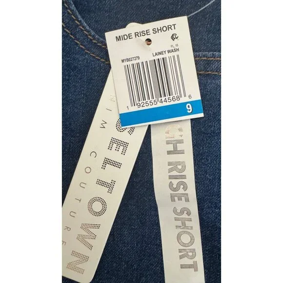 NWT Tinsel Town 9/29 High Rise Denim Shorts Blue Frayed Hem Casual Summer - Picture 13 of 15